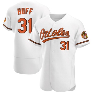 Men's Sam Huff Baltimore Orioles Authentic White Home Jersey