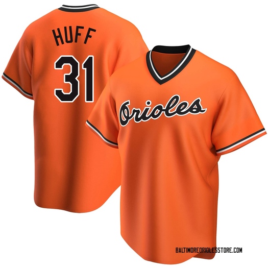 Men's Sam Huff Baltimore Orioles Replica Orange Alternate Cooperstown Collection Jersey
