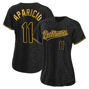 Women's Luis Aparicio Baltimore Orioles Replica Black Snake Skin City Jersey