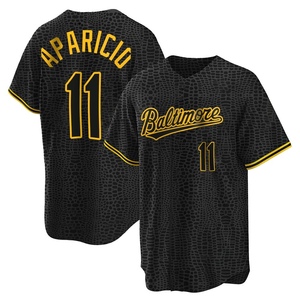 Youth Luis Aparicio Baltimore Orioles Replica Black Snake Skin City Jersey