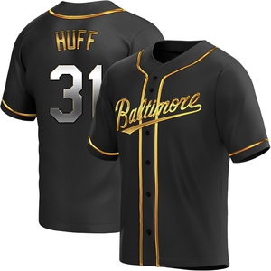 Youth Sam Huff Baltimore Orioles Replica Black Golden Alternate Jersey